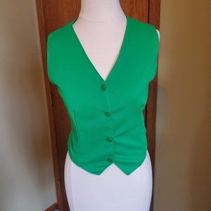 Vintage 70s Kelly Green Vest